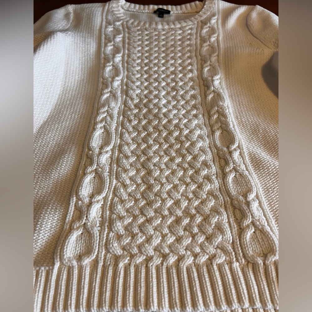 Talbots cream fisherman sweater.